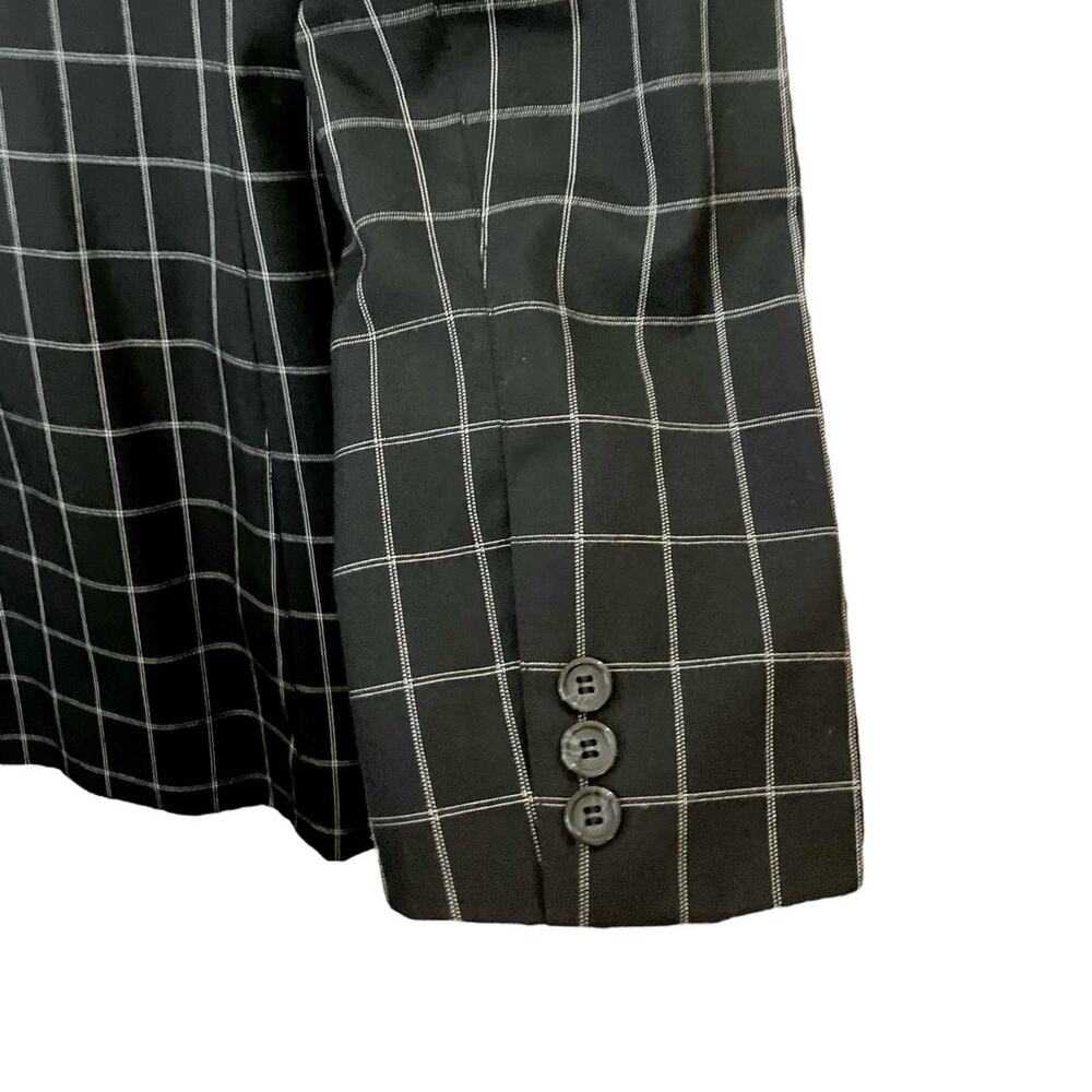Spiegel Women's Black Plaid Double-Breasted Long Slv Blazer Jacket Lined SZ14T - Picture 7 of 10